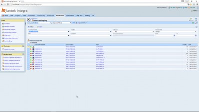 Lantek integra Inventory - Item tracking log